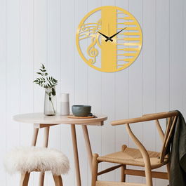 Ceas de perete, Metal Wall Clock 29, Metal, Dimensiune: 48 x 48 cm, Auriu