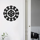 Ceas de perete, Metal Wall Clock 26, Metal, Dimensiune: 48 x 48 cm, Negru