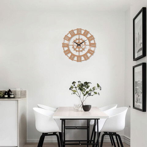 Ceas de perete, Metal Wall Clock 11, Metal, Dimensiune: 48 x 48 cm, Cupru