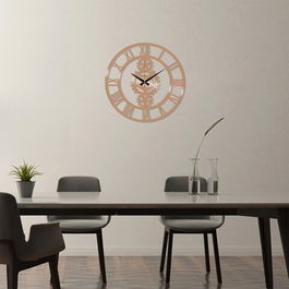 Ceas de perete, Metal Wall Clock 3, Metal, Dimensiune: 48 x 48 cm, Cupru