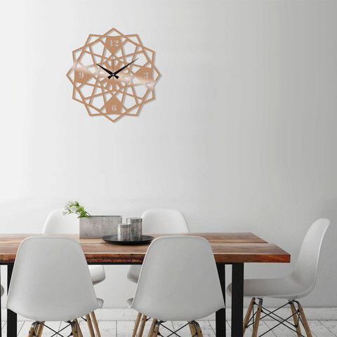 Ceas de perete, Metal Wall Clock 27, Metal, Dimensiune: 48 x 48 cm, Cupru