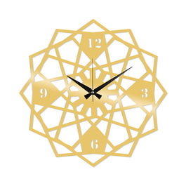 Ceas de perete, Metal Wall Clock 27, Metal, Dimensiune: 48 x 48 cm, Auriu