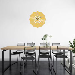 Ceas de perete, Metal Wall Clock 25, Metal, Dimensiune: 48 x 48 cm, Auriu