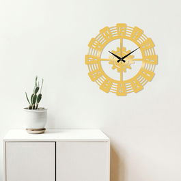 Ceas de perete, Metal Wall Clock 22, Metal, Dimensiune: 48 x 48 cm, Auriu