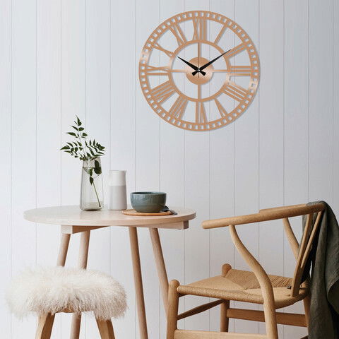 Ceas de perete, Metal Wall Clock 10, Metal, Dimensiune: 48 x 48 cm, Cupru