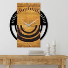 Ceas de perete, Wooden Clock 8, Lemn/metal, Dimensiune: 58 x 3 x 49 cm, Nuc / Negru