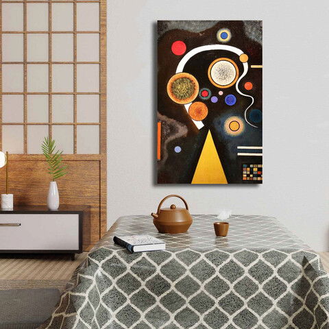 Tablou decorativ, 4570KANDINSKY014, Canvas , Lemn, Multicolor