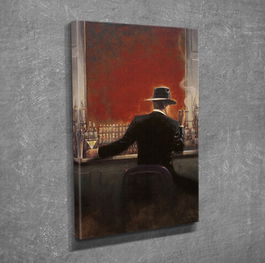 Tablou decorativ, DC188, Canvas, Lemn, Multicolor