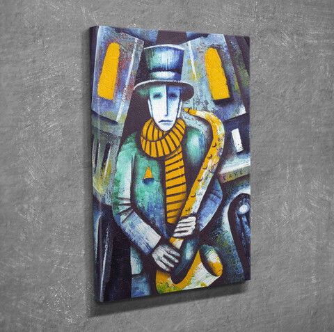 Tablou decorativ, DC204, Canvas, Lemn, Multicolor