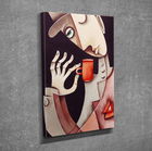Tablou decorativ, DC206, Canvas, Lemn, Multicolor