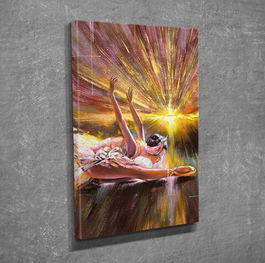 Tablou decorativ, DC202, Canvas, Lemn, Multicolor
