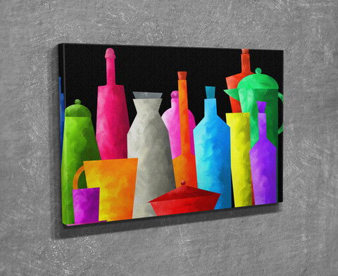Tablou decorativ, DC216, Canvas, Lemn, Multicolor