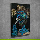 Tablou decorativ, DC253, Canvas, Lemn, Multicolor