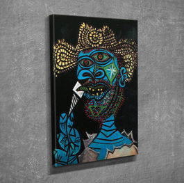 Tablou decorativ, DC253, Canvas, Lemn, Multicolor