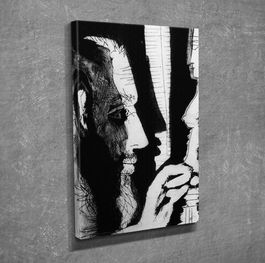 Tablou decorativ, DC255, Canvas, Lemn, Multicolor