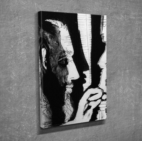 Tablou decorativ, DC255, Canvas, Lemn, Multicolor