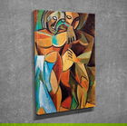Tablou decorativ, DC281, Canvas, Lemn, Multicolor