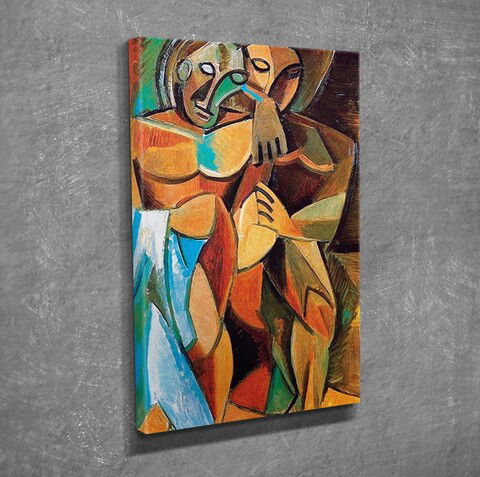 Tablou decorativ, DC281, Canvas, Lemn, Multicolor