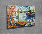 Tablou decorativ, DC302, Canvas, Lemn, Multicolor