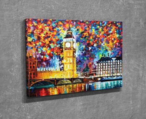 Tablou decorativ, DC312, Canvas, Lemn, Multicolor