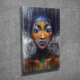 Tablou decorativ, DC327, Canvas, Lemn, Multicolor