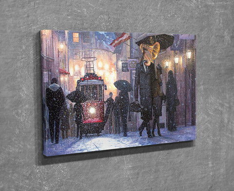 Tablou decorativ, DC333, Canvas, Lemn, Multicolor