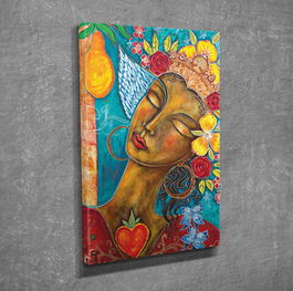 Tablou decorativ, DC331, Canvas, Lemn, Multicolor