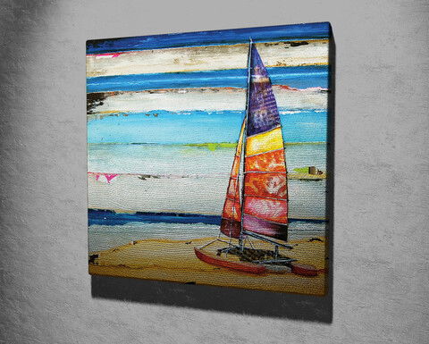 Tablou decorativ, KC211, Canvas, Lemn, Multicolor