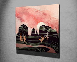 Tablou decorativ, KC214, Canvas, Lemn, Multicolor