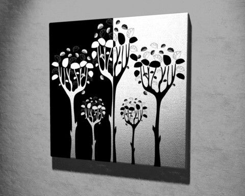 Tablou decorativ, KC223, Canvas, Lemn, Multicolor