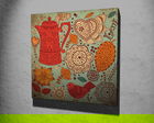 Tablou decorativ, KC225, Canvas, Lemn, Multicolor
