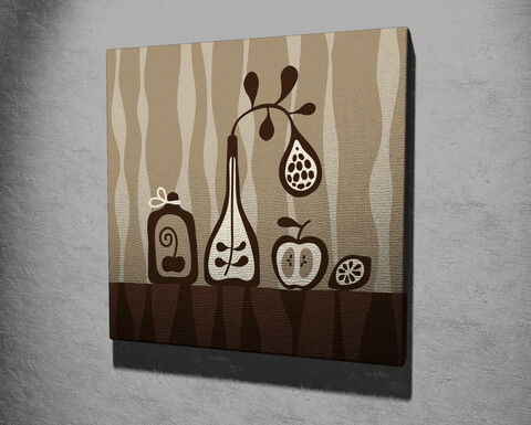 Tablou decorativ, KC224, Canvas, Lemn, Multicolor