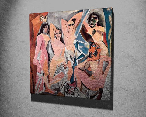 Tablou decorativ, KC241, Canvas, Lemn, Multicolor