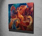 Tablou decorativ, KC245, Canvas, Lemn, Multicolor