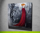 Tablou decorativ, KC255, Canvas, Lemn, Multicolor