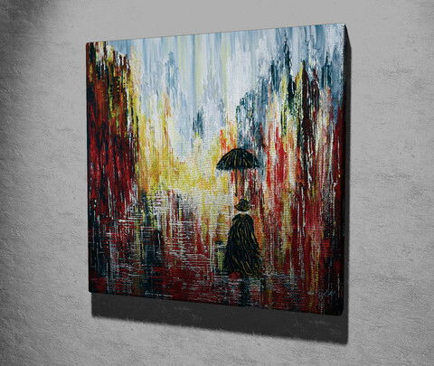 Tablou decorativ, KC253, Canvas, Lemn, Multicolor
