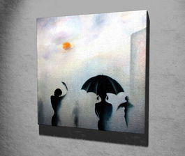 Tablou decorativ, KC258, Canvas, Lemn, Multicolor