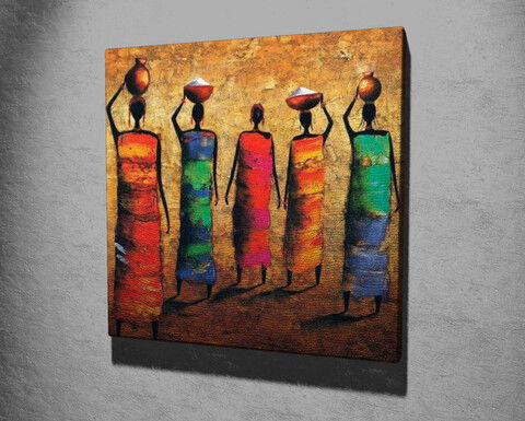 Tablou decorativ, KC279, Canvas, Lemn, Multicolor