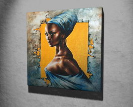 Tablou decorativ, KC280, Canvas, Lemn, Multicolor