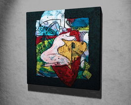 Tablou decorativ, KC290, Canvas, Lemn, Multicolor