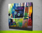 Tablou decorativ, KC293, Canvas, Lemn, Multicolor