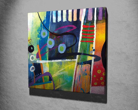 Tablou decorativ, KC293, Canvas, Lemn, Multicolor