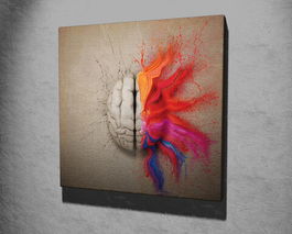 Tablou decorativ, KC298, Canvas, Lemn, Multicolor