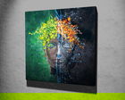 Tablou decorativ, KC299, Canvas, Lemn, Multicolor