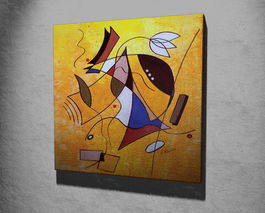 Tablou decorativ, KC291, Canvas, Lemn, Multicolor