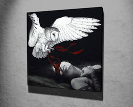 Tablou decorativ, KC300, Canvas, Lemn, Multicolor