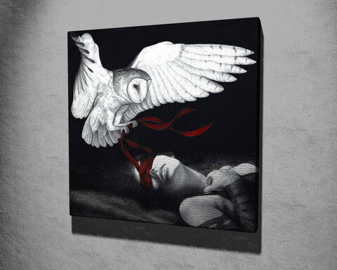 Tablou decorativ, KC300, Canvas, Lemn, Multicolor