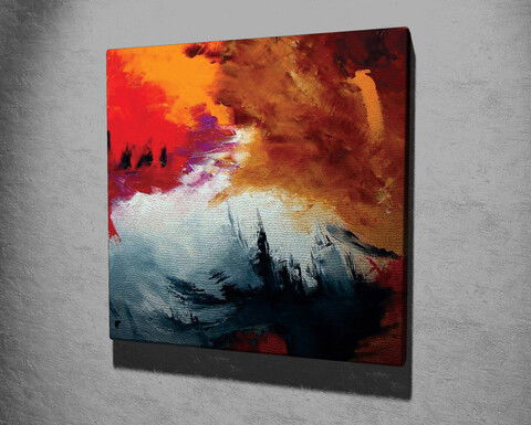Tablou decorativ, KC303, Canvas, Lemn, Multicolor