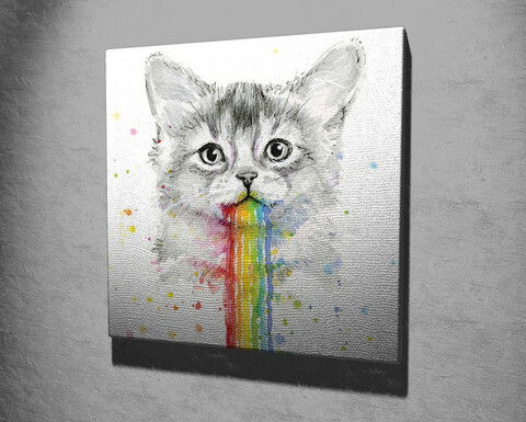 Tablou decorativ, KC305, Canvas, Lemn, Multicolor