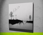Tablou decorativ, KC302, Canvas, Lemn, Multicolor